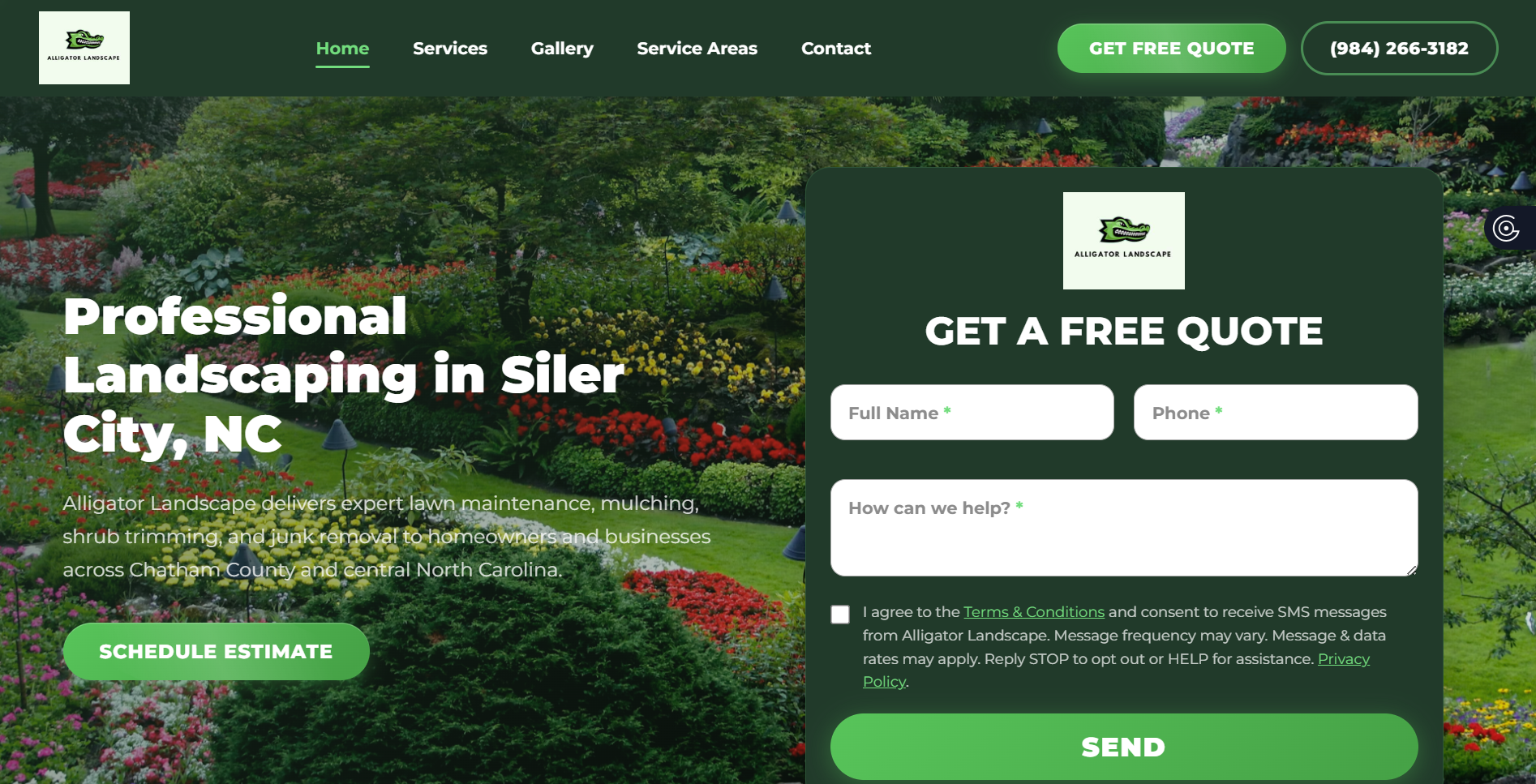 Alligator Lawn Care website